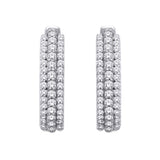 14K White Gold 1/2 Ct.Tw. Diamond Hoop Earrings