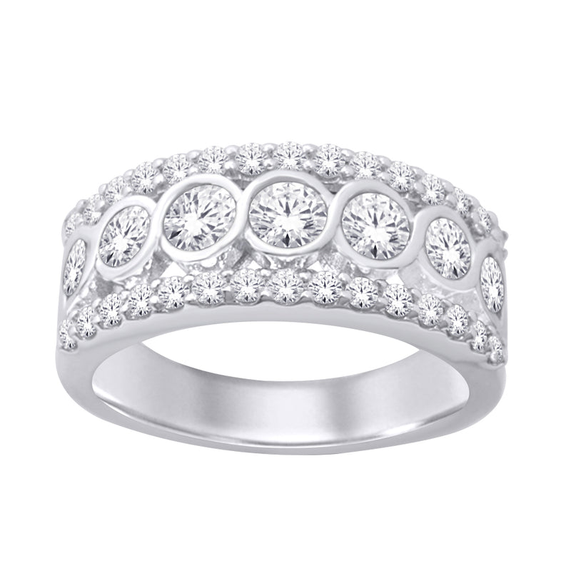 14K White Gold 1 1/2 Ct.Tw. Diamond Band
