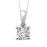 10K White Gold 1/20 Ct.Tw.Diamond Solitaire Pendant