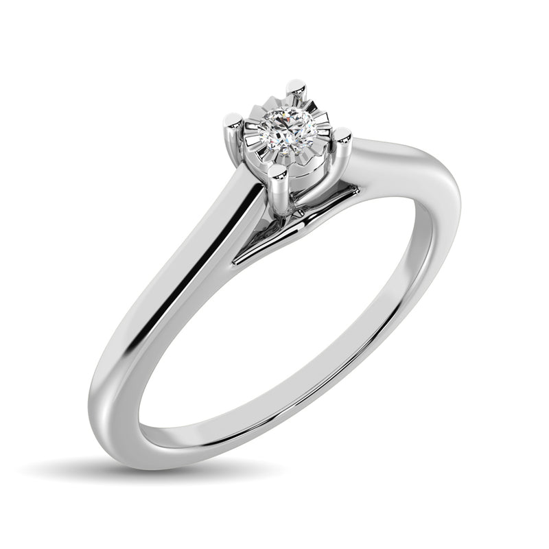 10K White Gold 1/3 Ct.Tw.Diamond Solitaire Engagement Ring