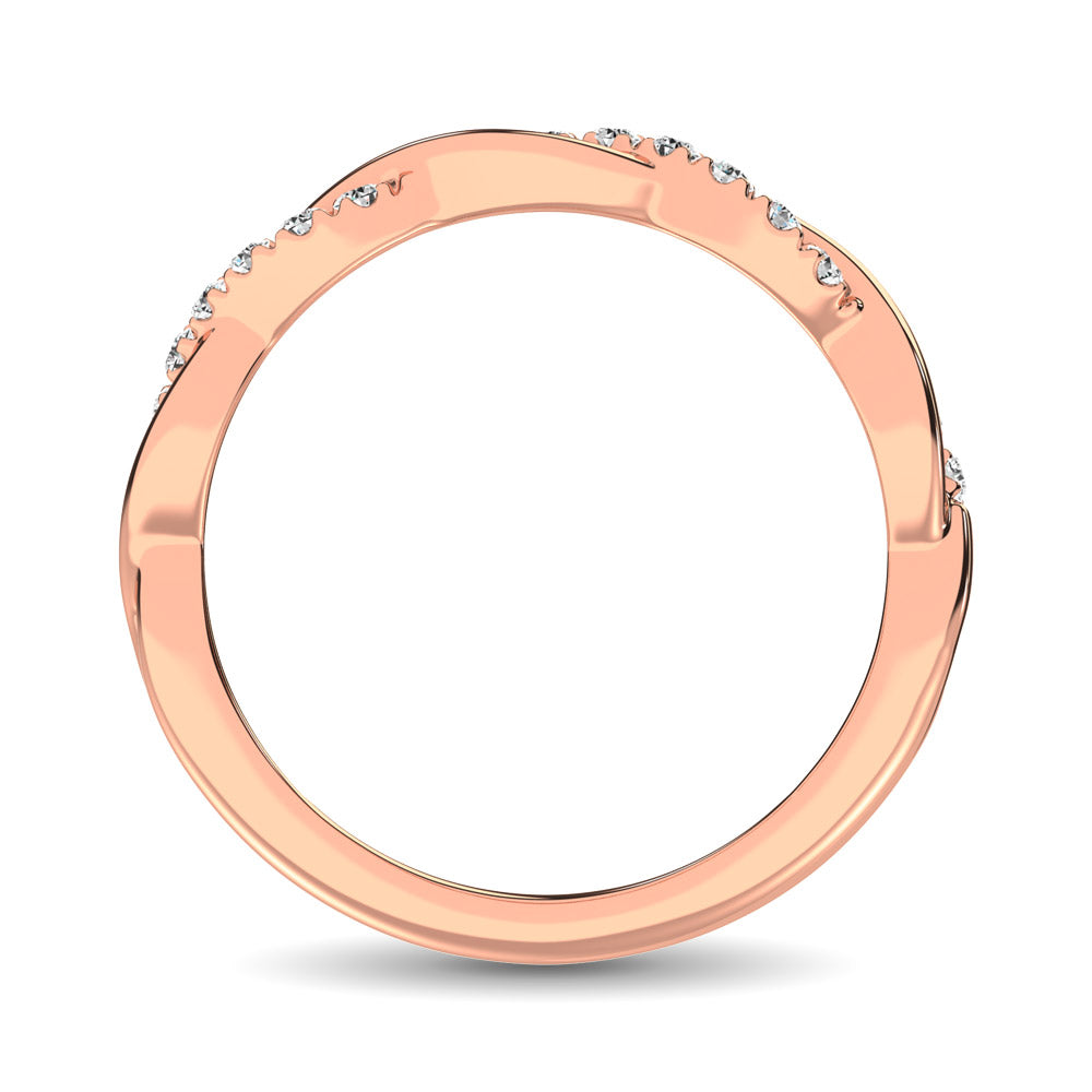 14K Rose  Gold 1/20 Ct.Tw.Diamond Wedding Band