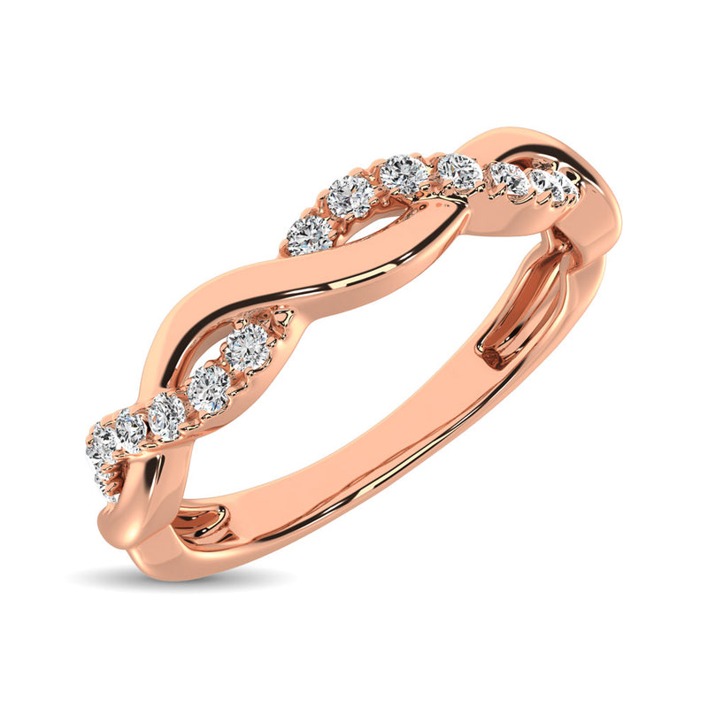 14K Rose  Gold 1/20 Ct.Tw.Diamond Wedding Band