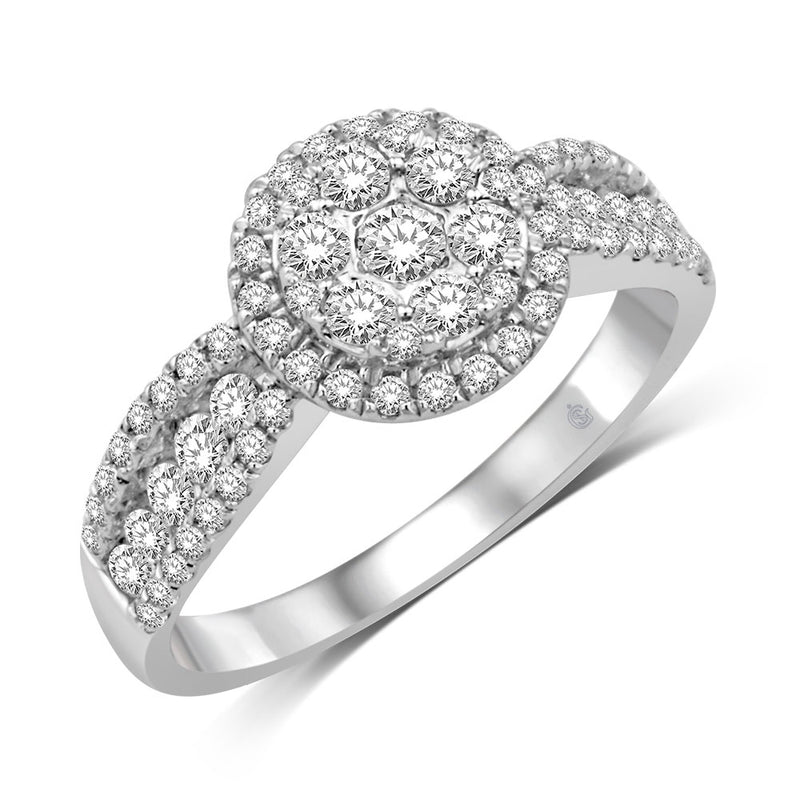 14K White Gold 1 Ct.Tw. Diamond Fashion Ring