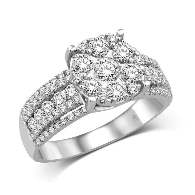 14K White Gold 1 1/3 Ct.Tw.Diamond Fashion Ring