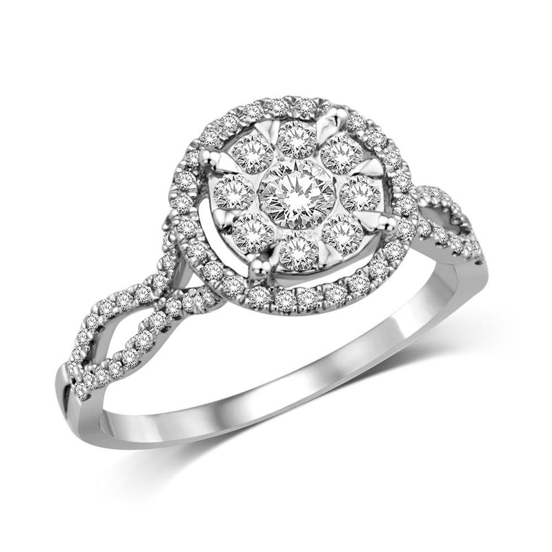 14K White Gold 5/8 Ct.Tw.Diamond Fashion Ring