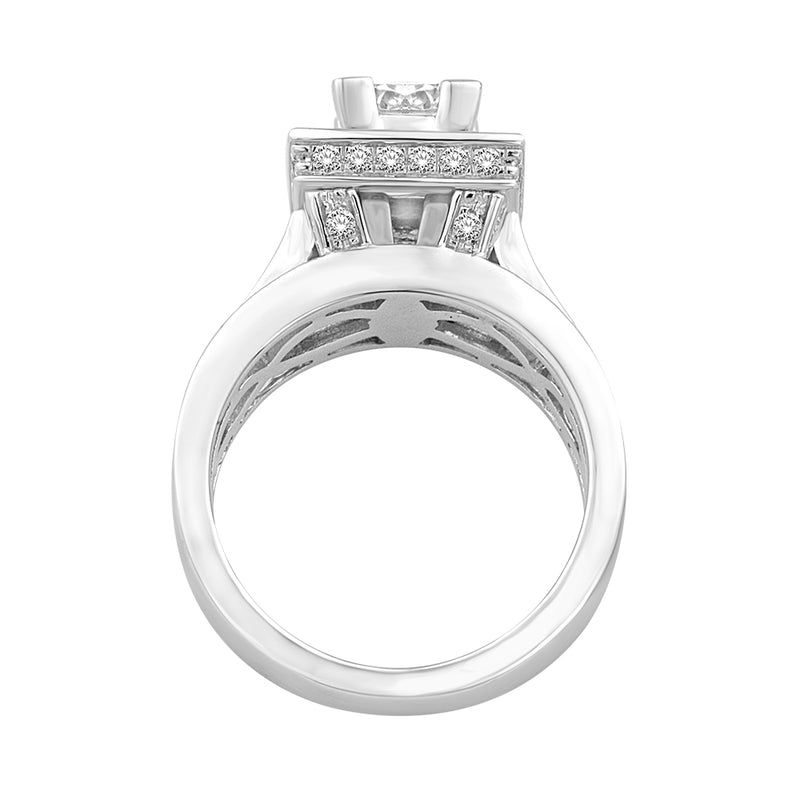 14K White Gold 7/8 Ct.Tw. Diamond Engagement Ring