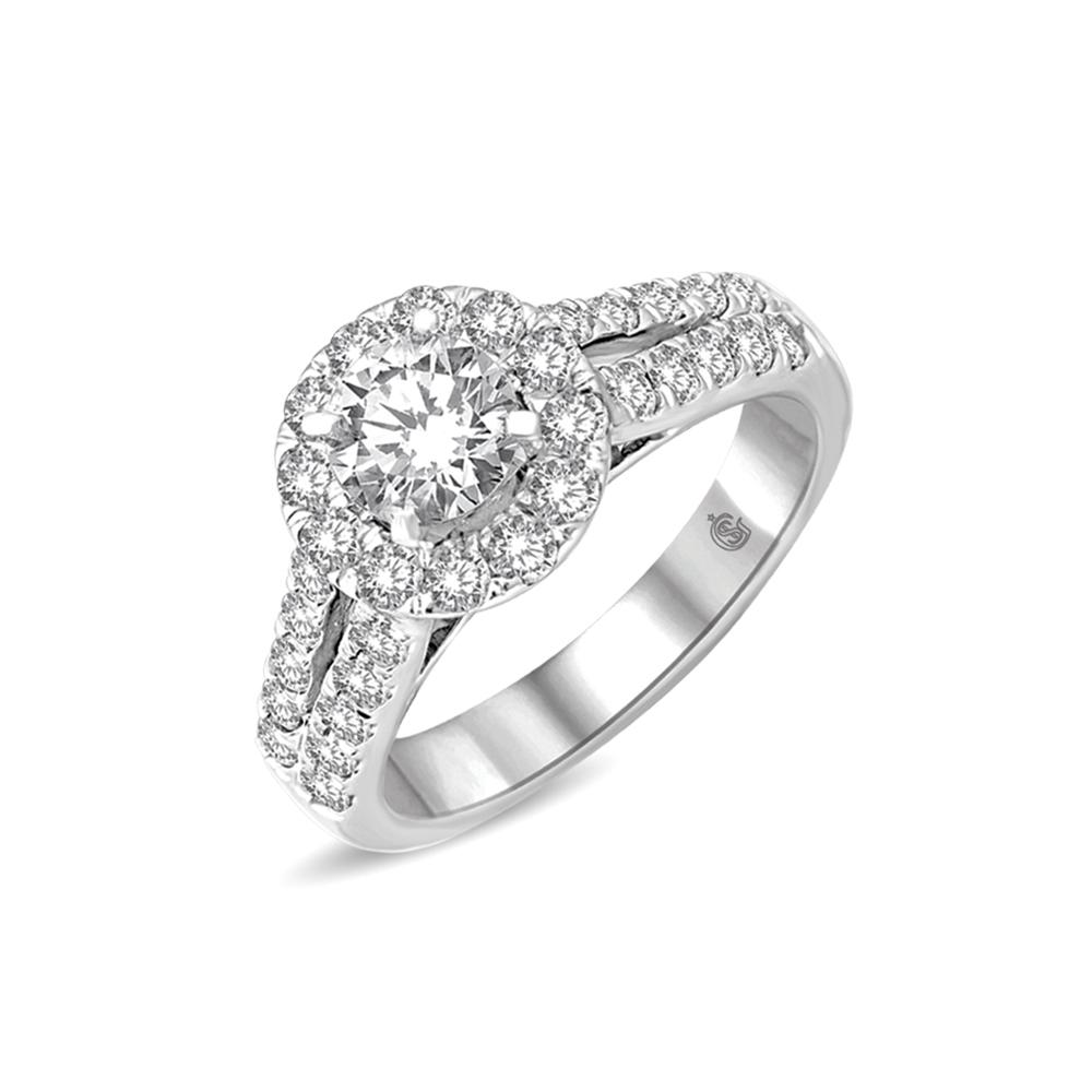14K White Gold 1/2 Ct.Tw.Diamond Engagement Ring