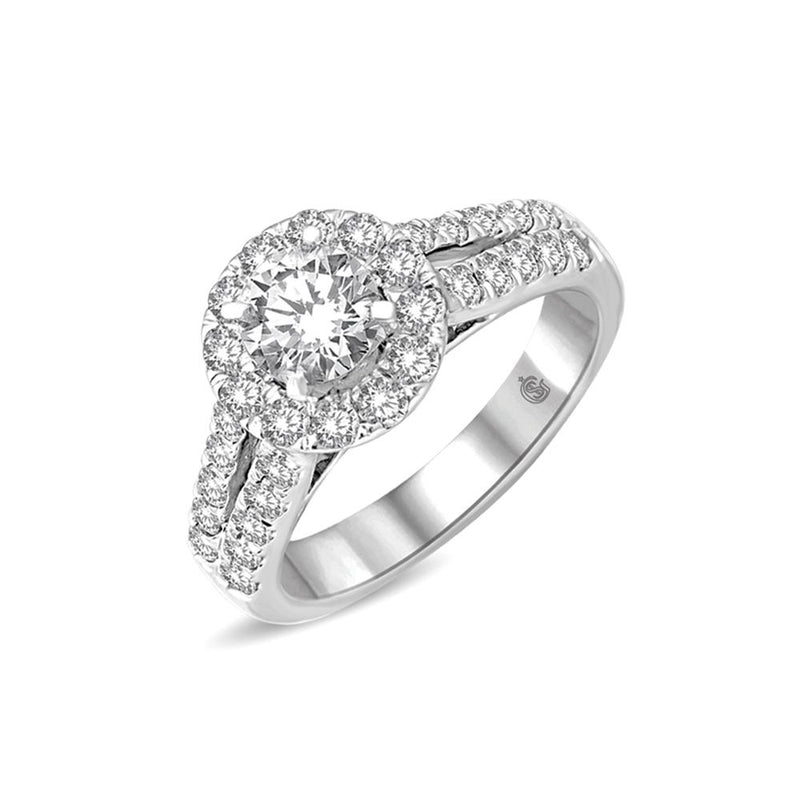 14K White Gold 1/2 Ct.Tw.Diamond Engagement Ring