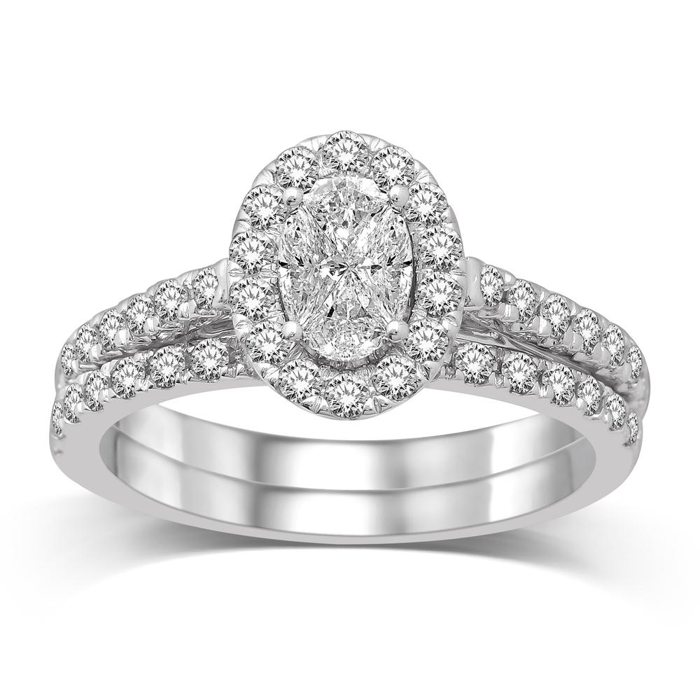 Lovecuts 14K White Gold 3/4 Ct.Tw.Diamond Bridal Ring