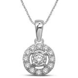 10K White Gold 1/4 Ct.Tw.Diamond Solitare Pendant