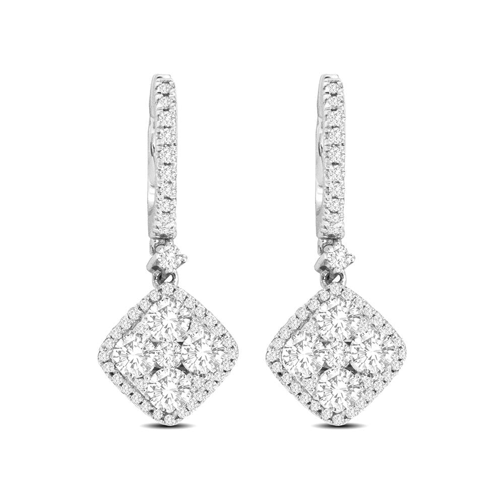 14K White Gold 1 1/4 Ct.Tw.Diamond Fashion Earrings