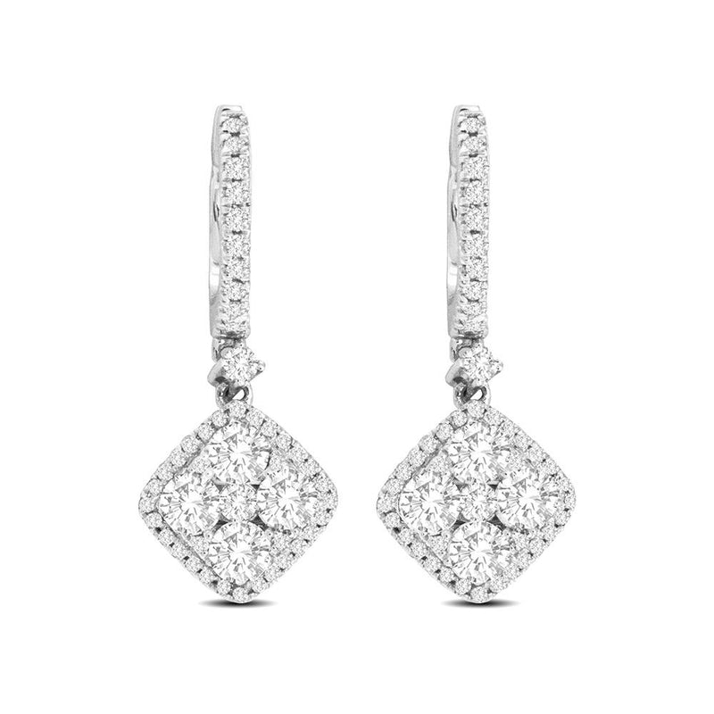 14K White Gold 1 1/4 Ct.Tw.Diamond Fashion Earrings