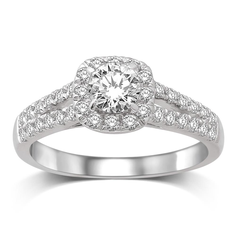 14K White Gold 1/2 Ct.Tw.Diamond Engagement Ring