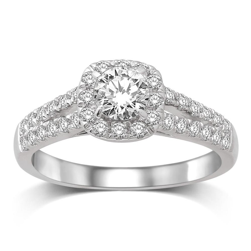 14K White Gold 1/2 Ct.Tw.Diamond Engagement Ring