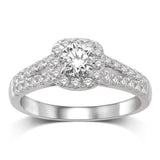 14K White Gold 1/2 Ct.Tw.Diamond Engagement Ring
