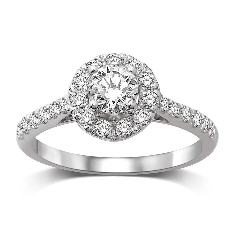 14K White Gold 1/2 Ct.Tw.Diamond Semi Mount Engagement Ring
