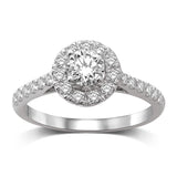 14K White Gold 1/2 Ct.Tw.Diamond Semi Mount Engagement Ring