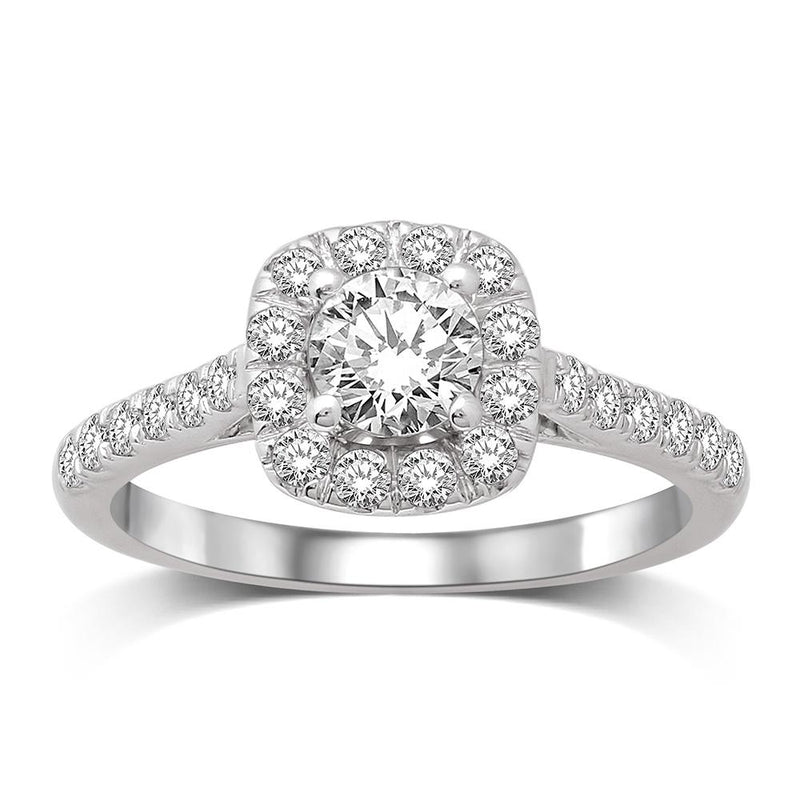14K White Gold 1/2 Ct.Tw.Diamond Semi Mount Engagement Ring