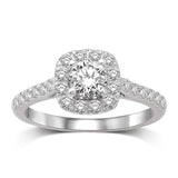 14K White Gold 1/2 Ct.Tw.Diamond Semi Mount Engagement Ring