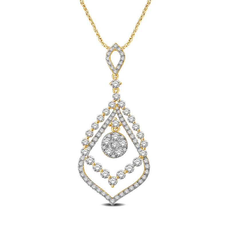 14K Yellow Gold 1 3/4 Ct.Tw Diamond Fashion Pendant