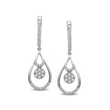14K White Gold 5/8 Ct.Tw. Diamond Drop Earrings