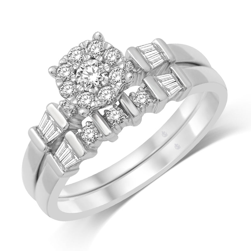 14K White Gold 1/2 Ct.Tw. Diamond Bridal Ring