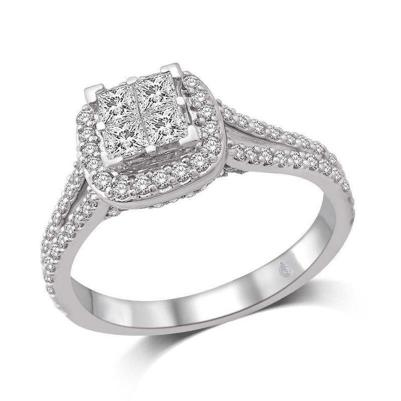 14K White Gold 1 Ct.Tw Diamond Enagagement Ring