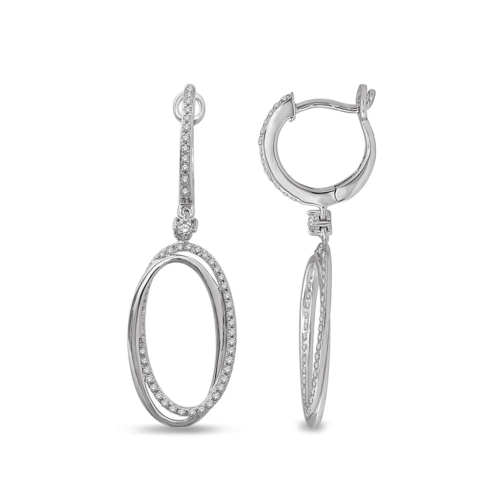 14K White Gold 1/3 Ct.Tw. Diamond Drop Earrings