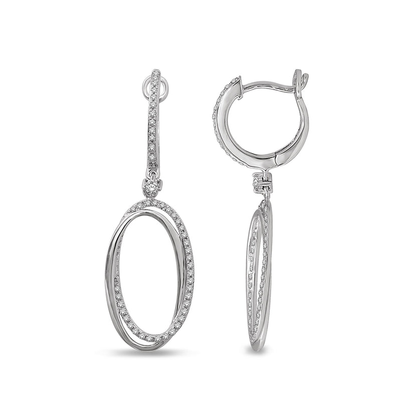 14K White Gold 1/3 Ct.Tw. Diamond Drop Earrings