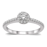 14K White Gold 1/2 Ct.Tw.Diamond Semi Mount Engagement Ring