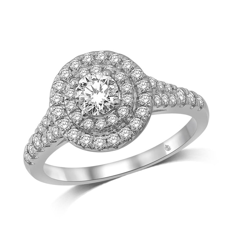 14K White Gold 5/8 Ct.Tw.Diamond Semi Mount Engagement Ring