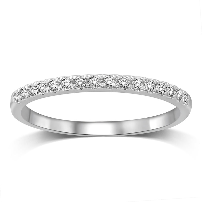 14K White Gold 1/6 Ct.Tw.Diamond Wedding Band