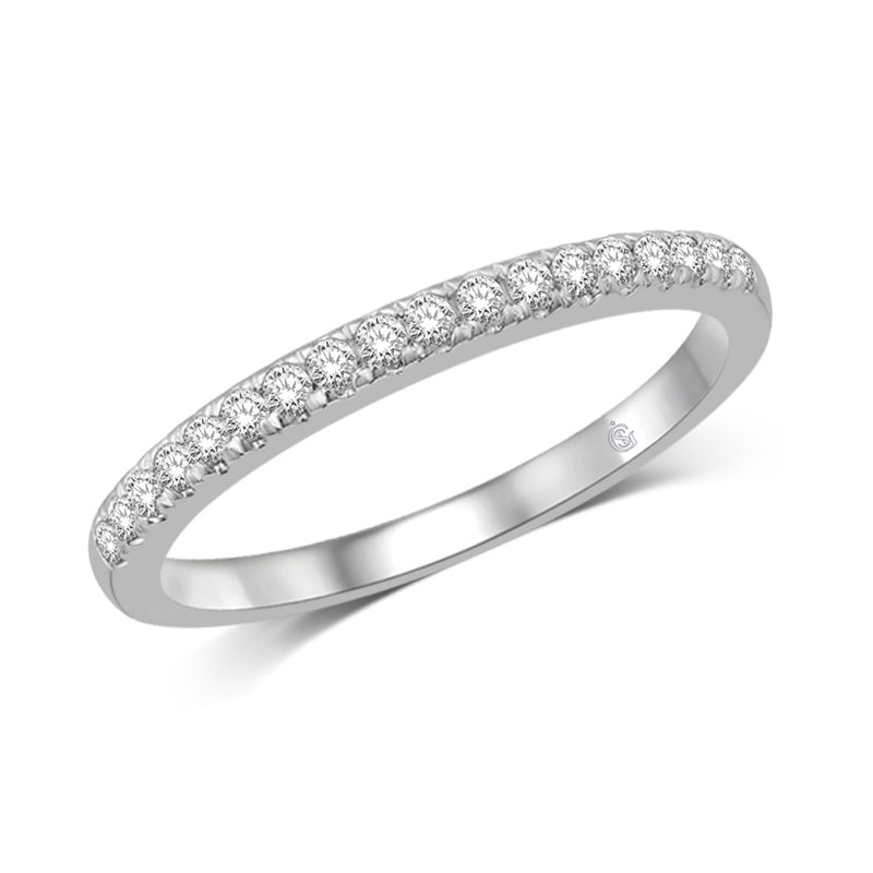 14K White Gold 1/5 Ct.Tw.Diamond Wedding Band