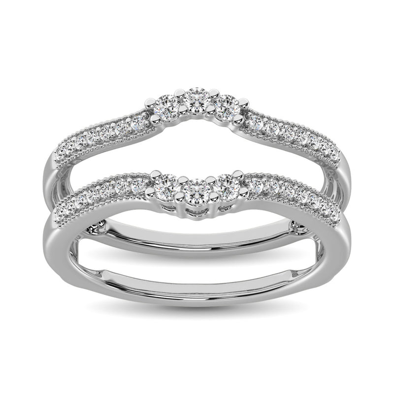 10K White Gold 1/3 Ct.Tw.Diamond Guard Ring