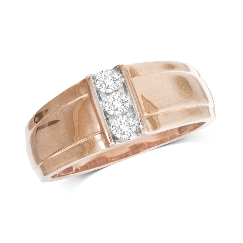 10K Rose Gold 1/4 Ct.Tw.Diamond Mens Ring