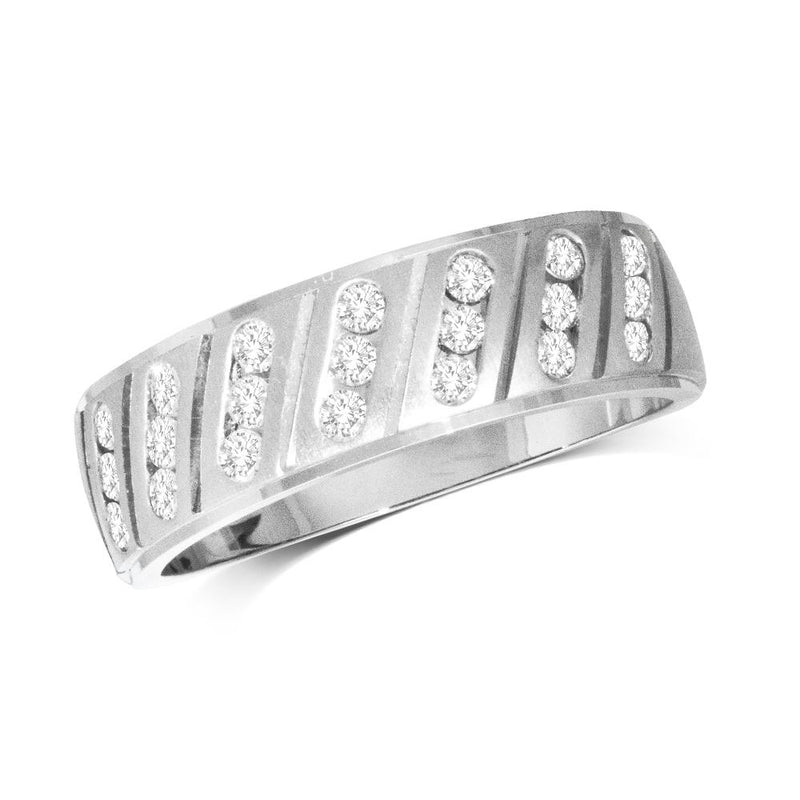 14K White Gold 1/2 Ct.Tw.Diamond Mens Band