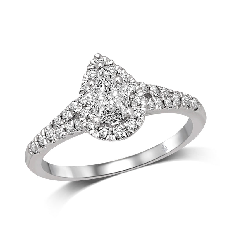 Lovecuts 14K White Gold 5/8 Ct.Tw.Diamond Engagement Ring