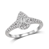 Lovecuts 14K White Gold 5/8 Ct.Tw.Diamond Engagement Ring