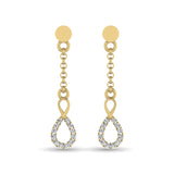 10K Yellow Gold 1/10 Ct.Tw.Diamond Dangler Earrings