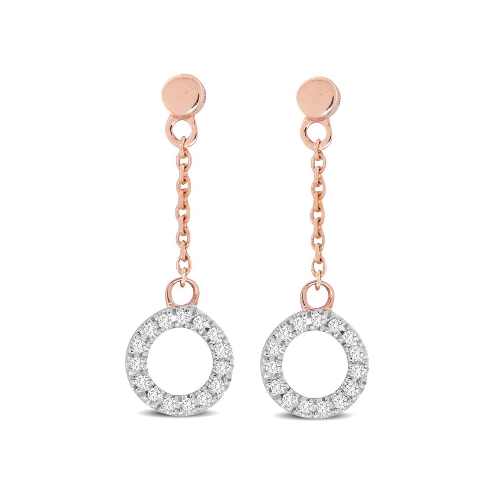10K Rose Gold 1/20 Ct.Tw.Diamond Earrings