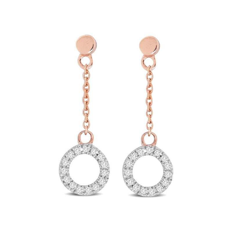 10K Rose Gold 1/20 Ct.Tw.Diamond Earrings
