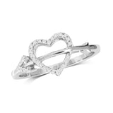 10K White Gold 1/10 Ct.Tw.Diamond Heart Ring