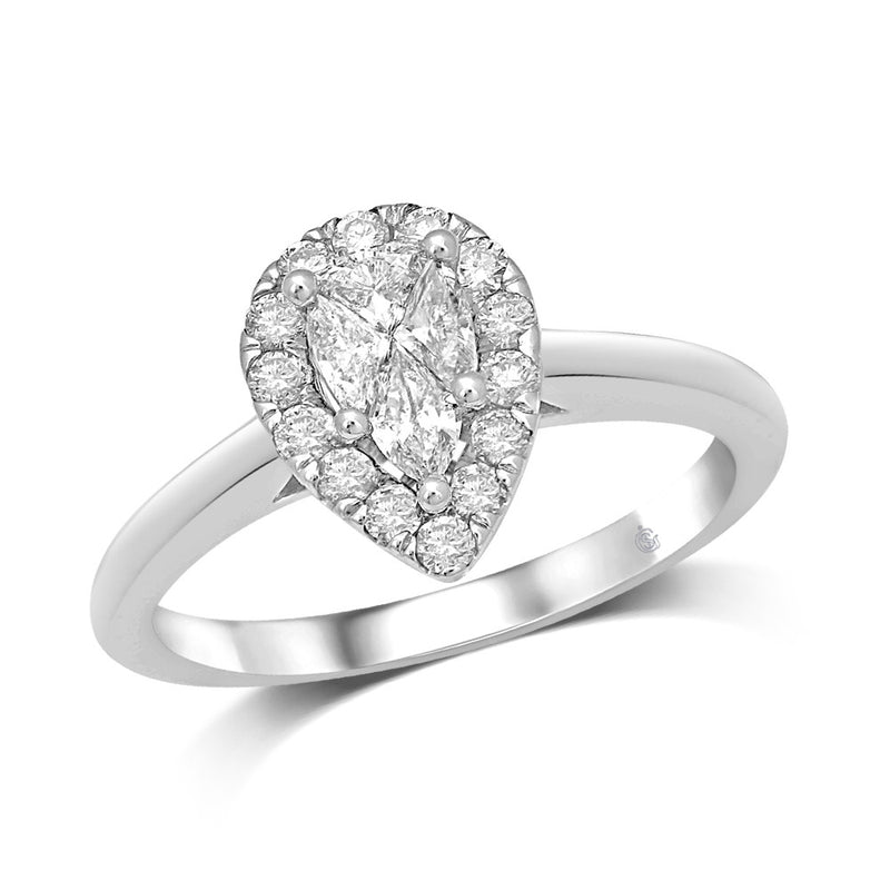 Lovecuts 14K White Gold 1/3 Ct.Tw.Diamond Engagement Ring