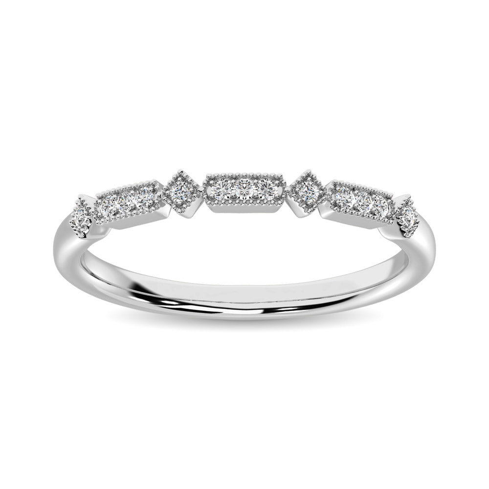 14K White Gold 1/20 Ct.Tw.Diamond Stackable Band