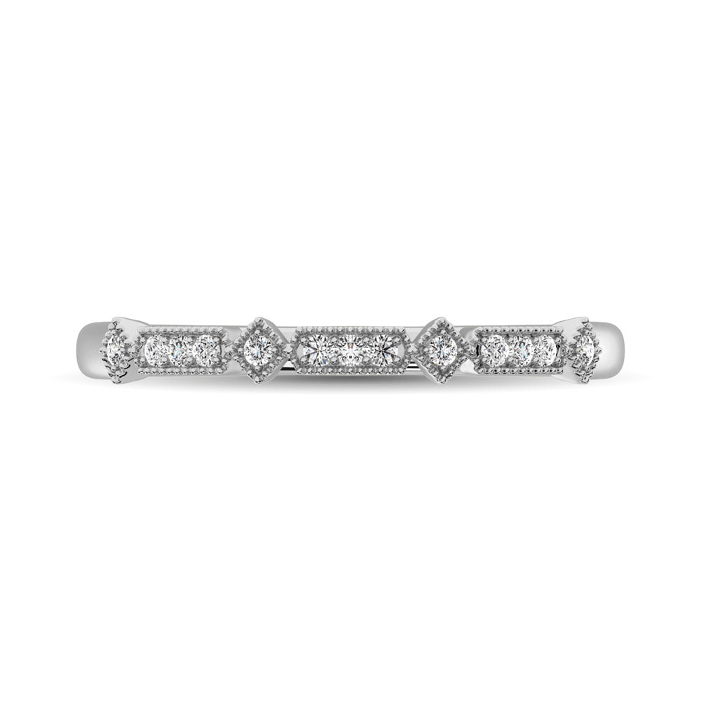 14K White Gold 1/20 Ct.Tw.Diamond Stackable Band