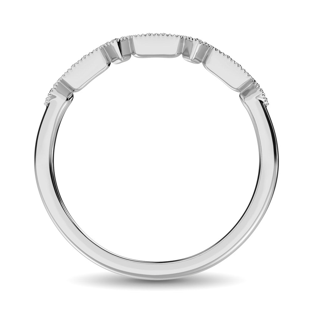 14K White Gold 1/20 Ct.Tw.Diamond Stackable Band