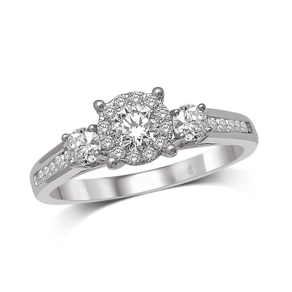 14K White Gold 5/8 Ct.Tw.Diamond Engagement Ring