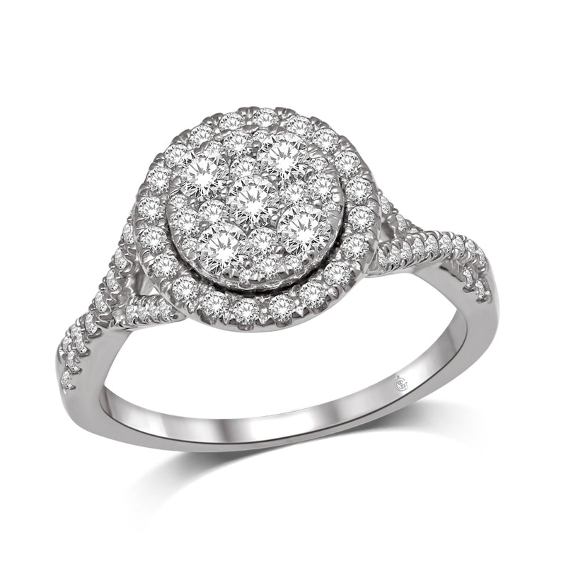 14K White Gold 9/10 Ct.Tw.Diamond Fashion Ring