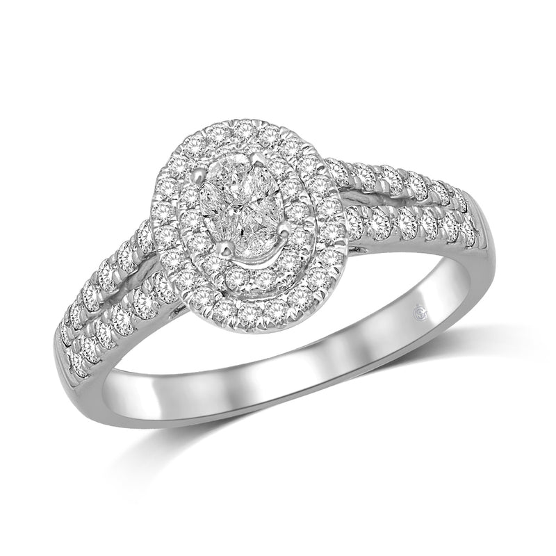 Lovecuts 14K White Gold 5/8 Ct.Tw.Diamond Engagement Ring
