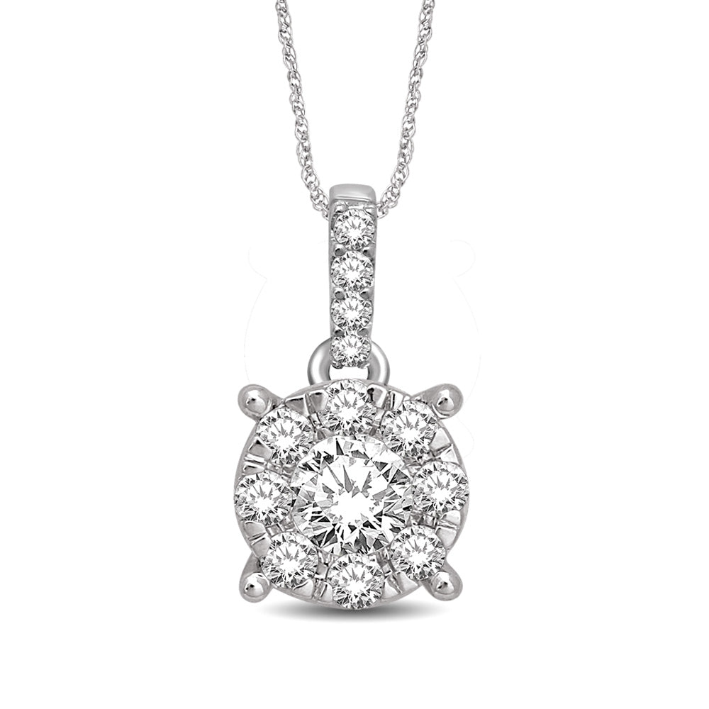 14K White Gold 1/3 Ctw Diamond Fashion Pendant